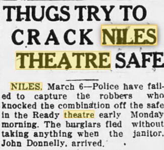 Ready Theatre - 06 Mar 1928 Robbery Attempt